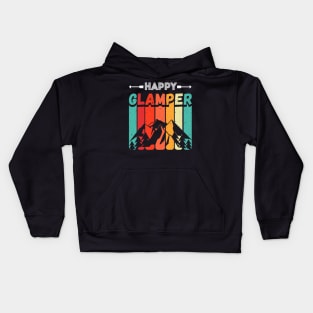 Happy Glamper Vintage Sunrise Sunset Arrow Glamping Kids Hoodie